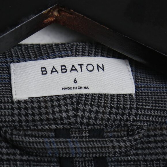 Aritzia Babaton Power Hip Plaid Open-front Drapey Blazer Jacket Size 6 - Picture 4 of 9